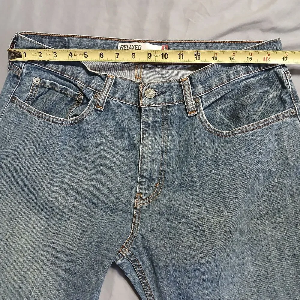 Levis 559 Jeans Men 34x32 Blue Relaxed Straight 90s Y2k Vintage Denim Biker Moto - Picture 7 of 10